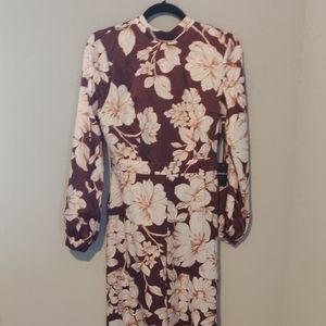 NWT burgundy cream jumpsuit